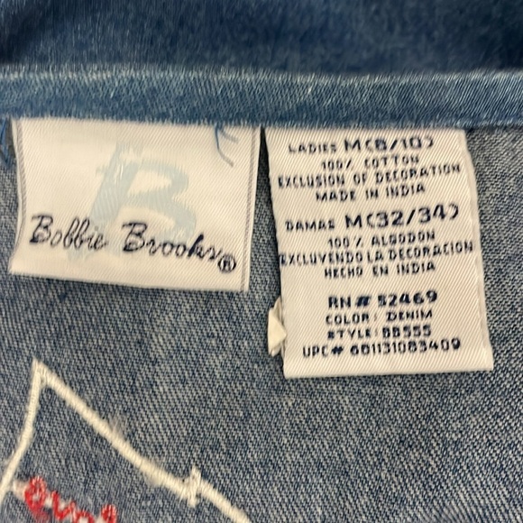Bobbie Brooks With Love Vintage 90s Y2K Denim Vest Womens Size Medium Baking - Picture 4 of 4